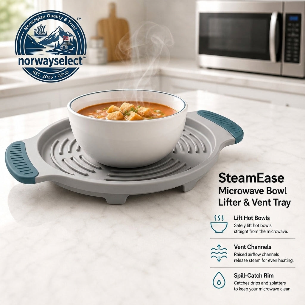 norwayselect™ SteamEase Microwave Bowl Lifter & Vent Tray